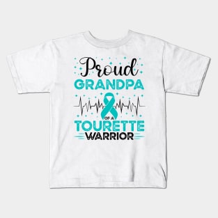 Proud Grandpa Of A Tourette Warrior Tourette Syndrome Awareness Kids T-Shirt